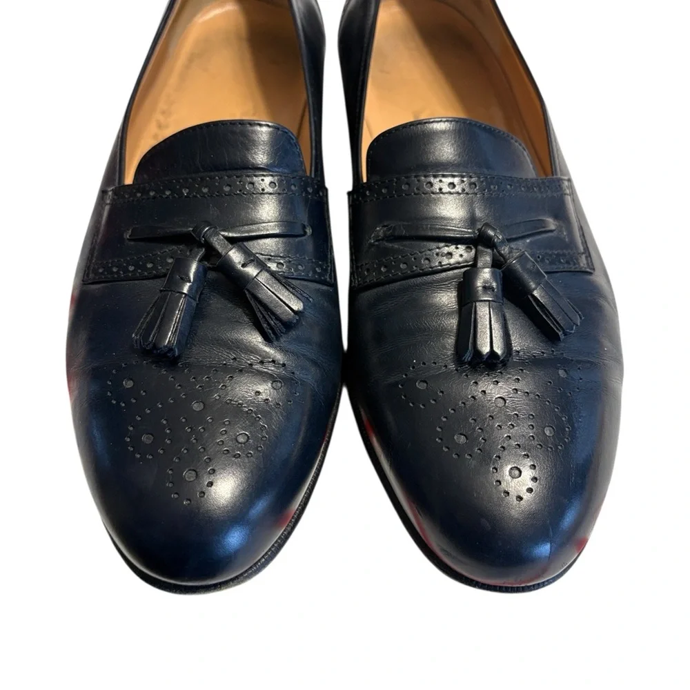 Salvatore Ferragamo Tassel Loafers Size 11.5D Black Leather